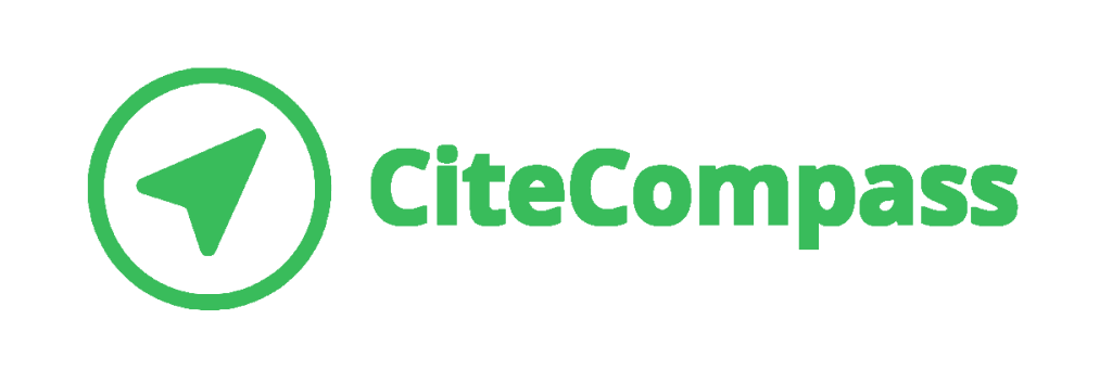 CiteCompass_logo_full_flat_39bc5b_bold_transparent - CiteCompass - AI Visibility Suite CiteCompass logo and Word mark in green